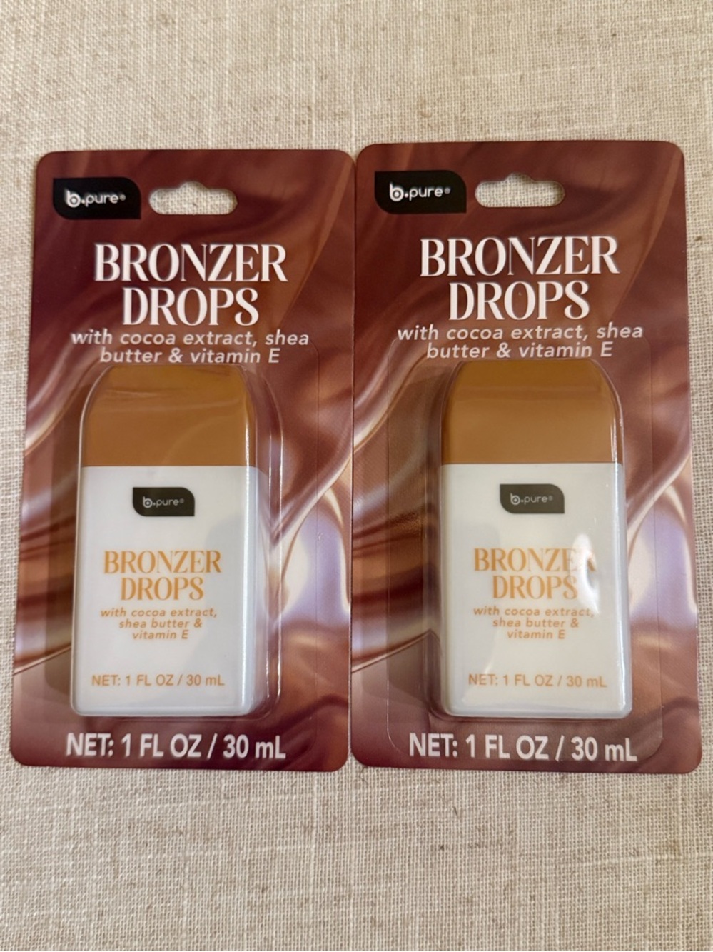 b.pure Viral Bronzer Drops 1 oz Warm Bronze with cocoa extract, vitamin E & Shea